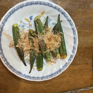 魚焼きグリルで　もう一品　オクラとしし唐のあえもの